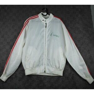 Vintage 90s Casino Travel Lite White Vegas Windbreaker Jacket Light Full Zip XL